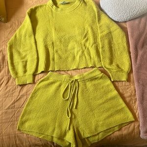 Saturday Sunday by Anthropologie yellow sleep outfit..